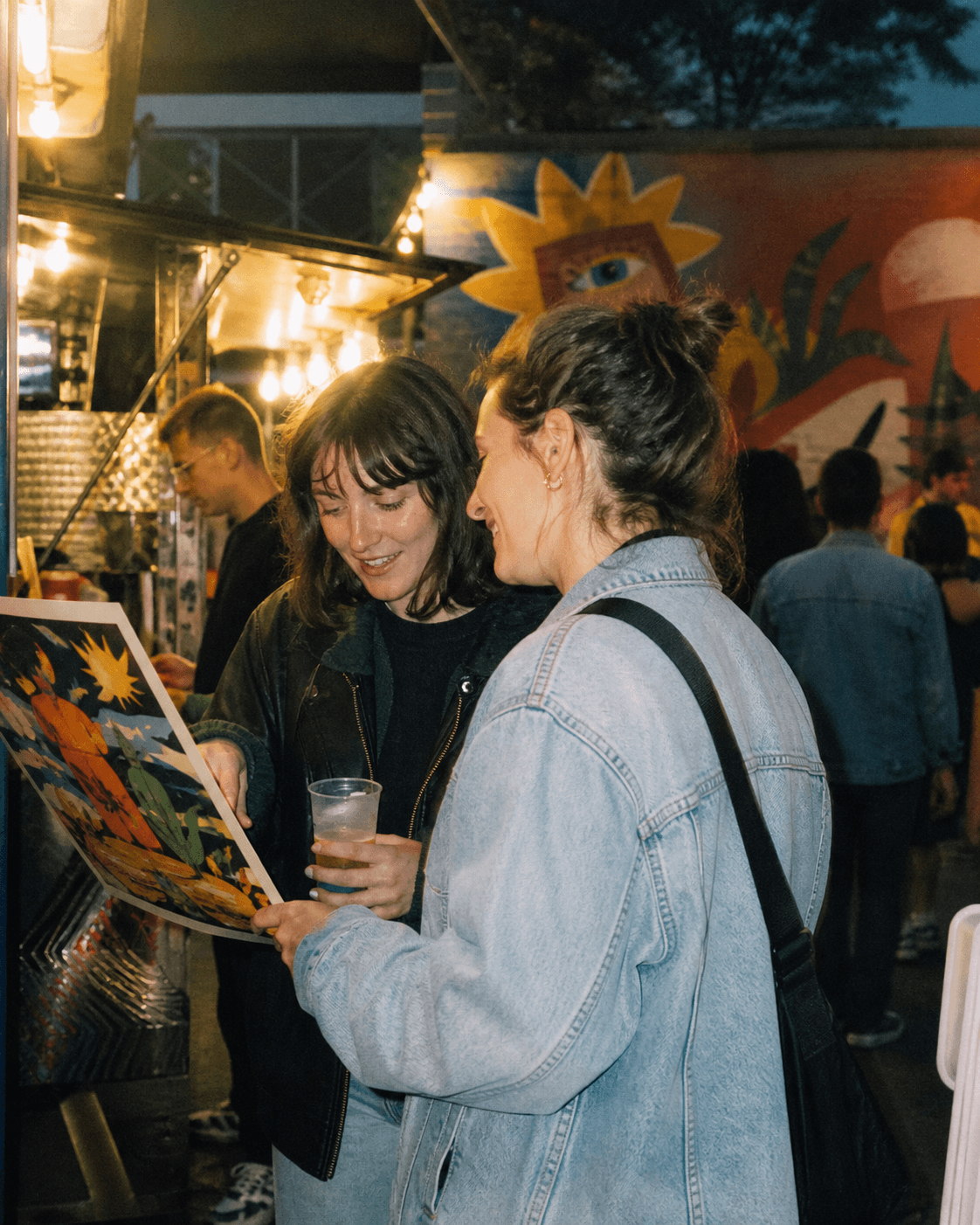 Friends at a night market